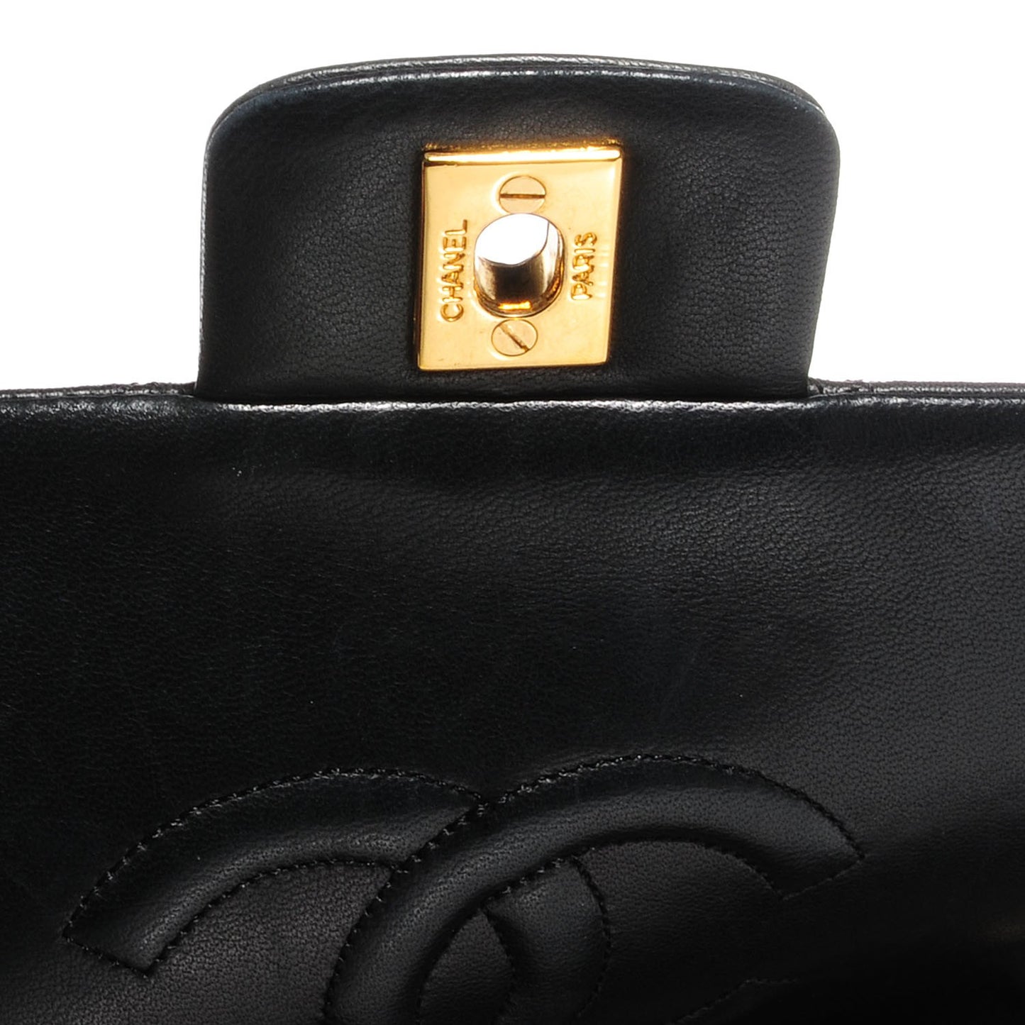 Lambskin Medium Single Flap Black