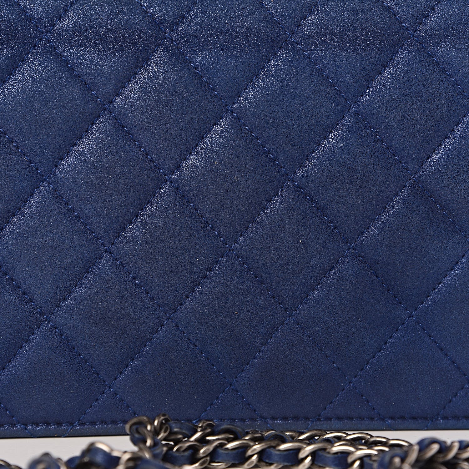 Chanel Iridescent Calfskin Quilted Wallet on Chain WOC Blue 11 of 14