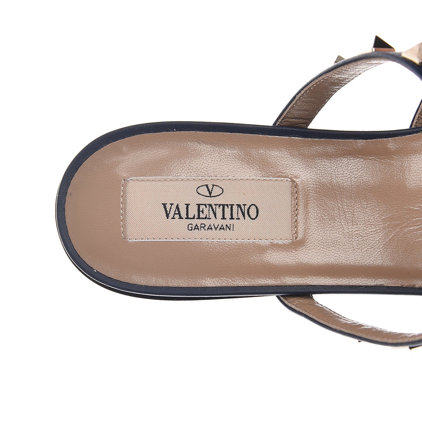 Pebbled Calfskin Rockstud Flat Cage Mules 38 Pure Blue