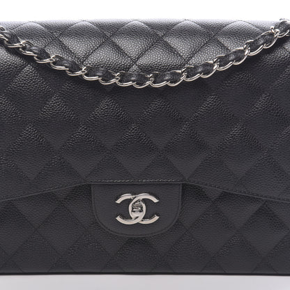Chanel Caviar Quilted Jumbo Double Flap Black 10 of 11
