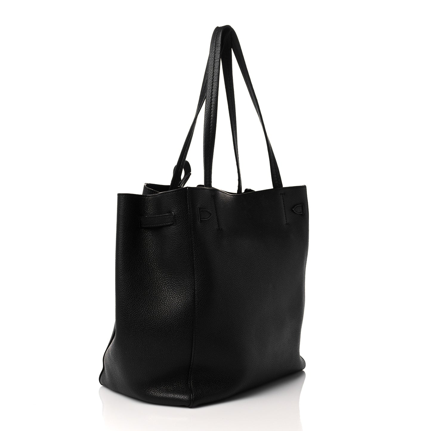 Soft Grained Calfskin Small Belt Cabas Phantom Black