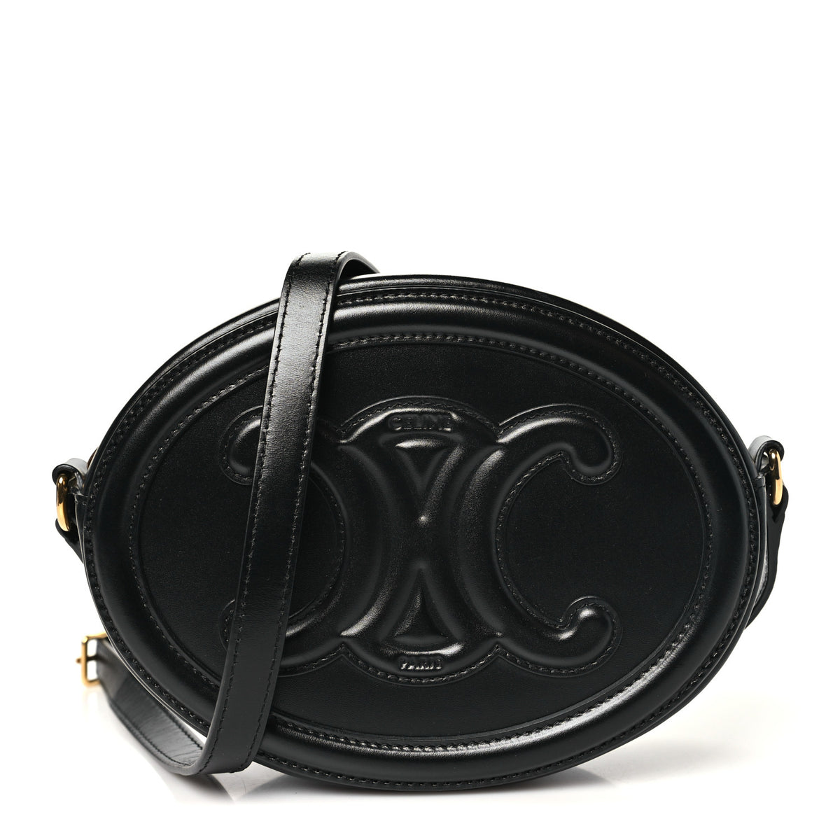 Smooth Calfskin Cuir Triomphe Oval Bag Black