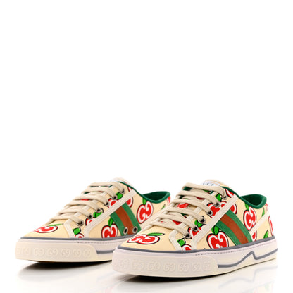 Gucci Canvas Web GG Apple Womens 1977 Tennis Sneakers 36 Ivory Red Mystic White New Shamarock 3 of 8