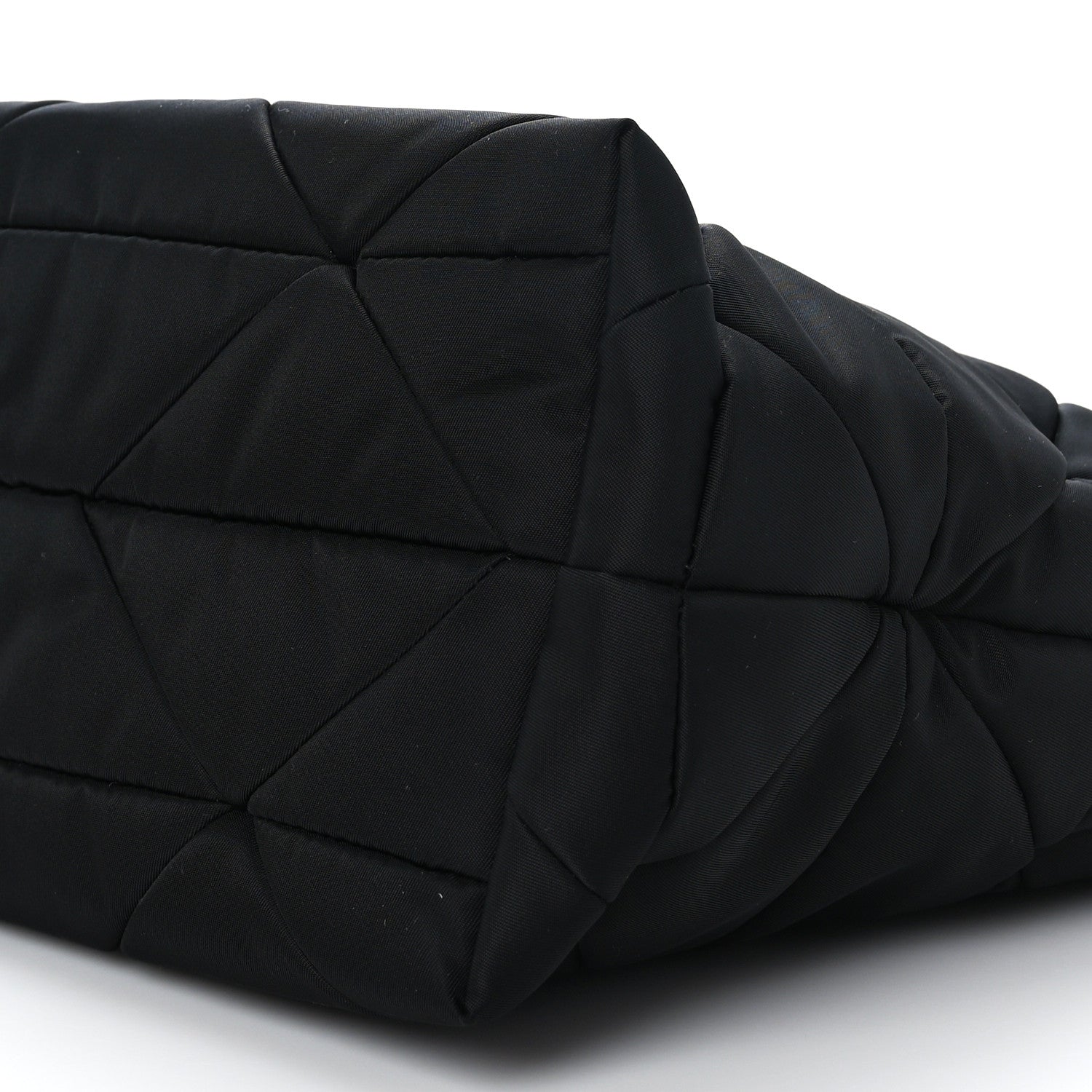 Prada Re-Nylon Nappa Triangle Quilted Padded Double Handled Zip Pocket Tote Black 8 of 8