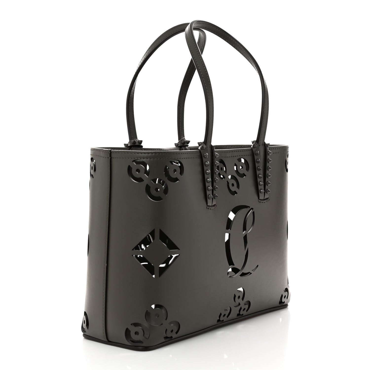 Christian Louboutin Calfskin Loubinthesky Perforated Small Cabata Tote Rocket 4 of 12