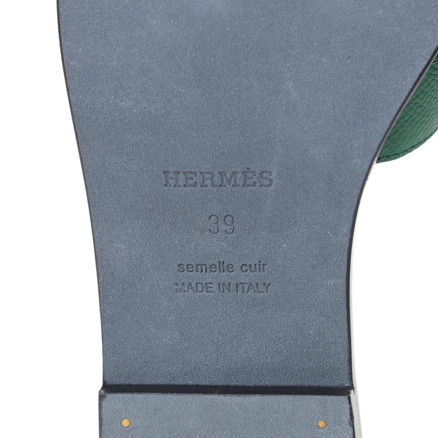 Hermes Epsom Oran Sandals 39 Vert Emeraude 5 of 5