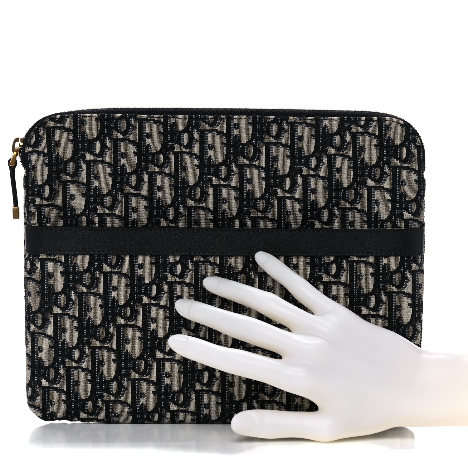 Christian Dior Oblique Pouch Clutch Blue 2 of 10