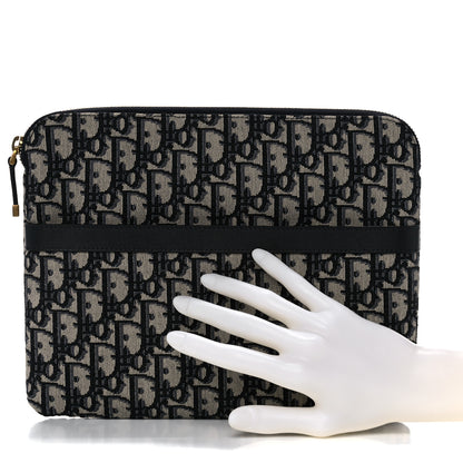 Christian Dior Oblique Pouch Clutch Blue 2 of 10