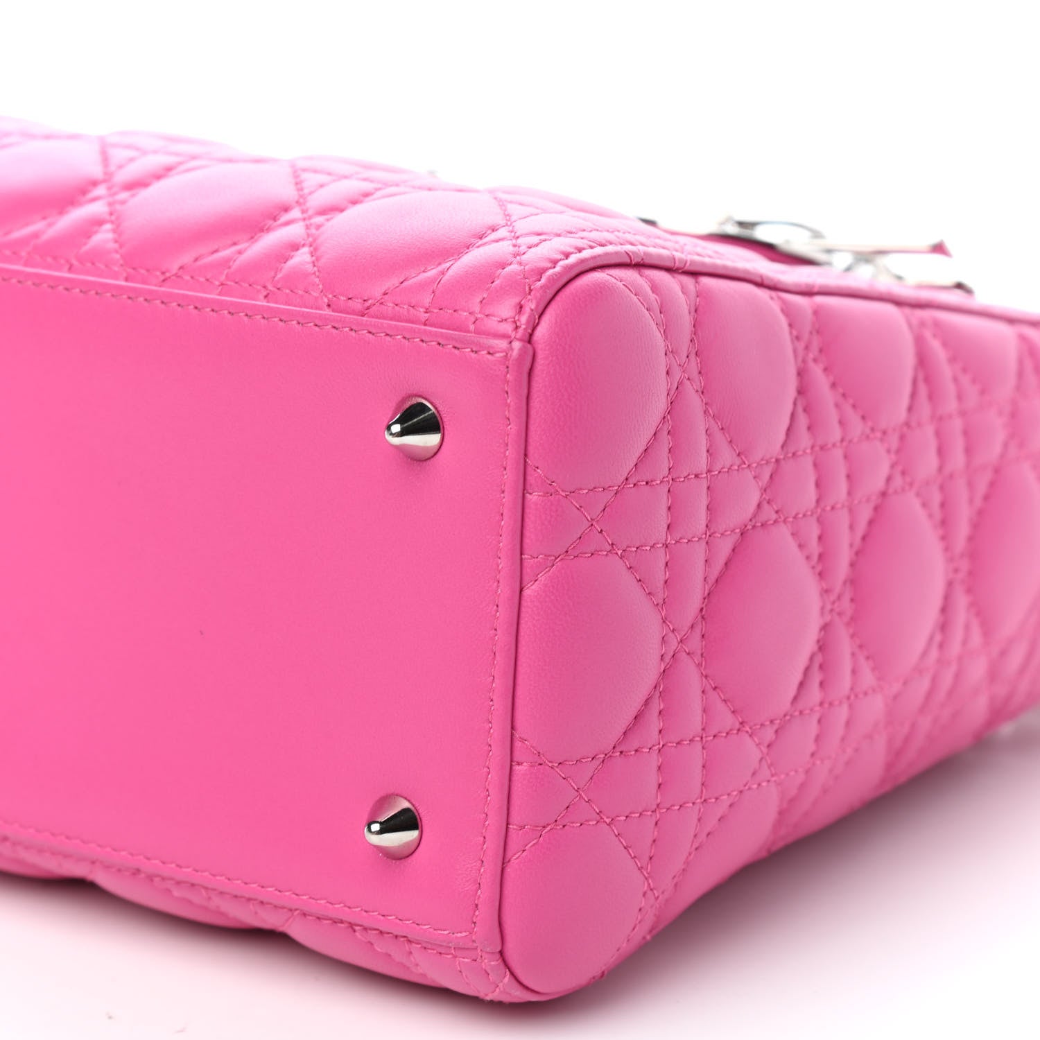 Christian Dior Lambskin Cannage Medium Lady Dior Pink 9 of 10