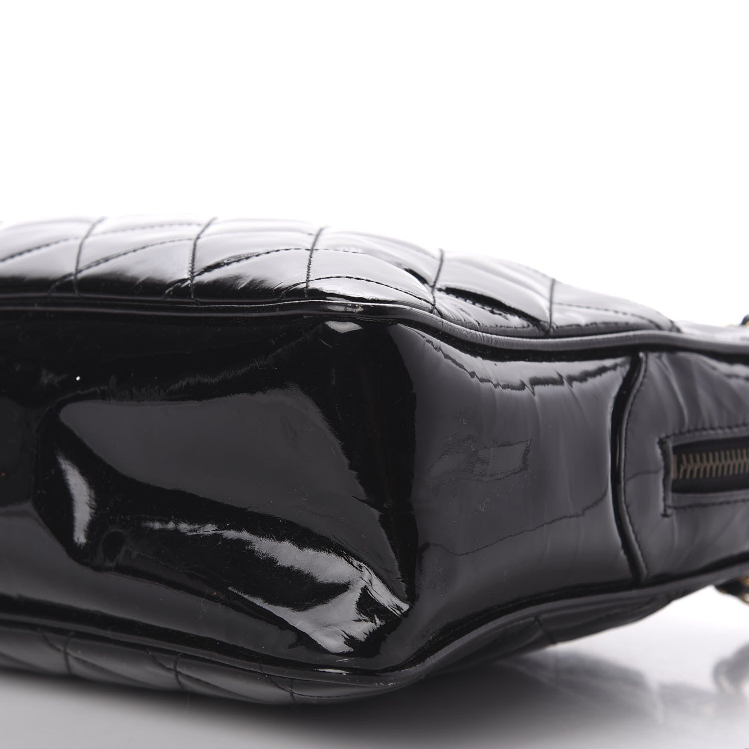 Chanel Patent Quilted Shoulder Bag Black 7 of 9