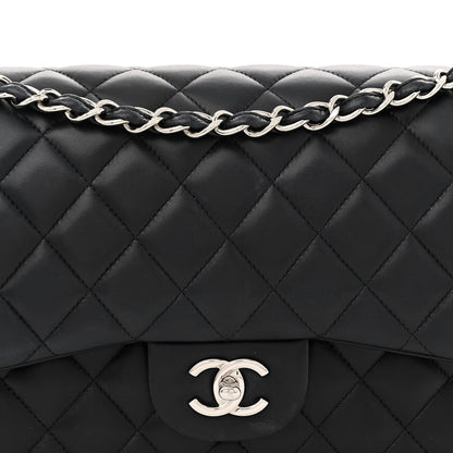 Chanel Lambskin Quilted Jumbo Double Flap Black 8 of 16