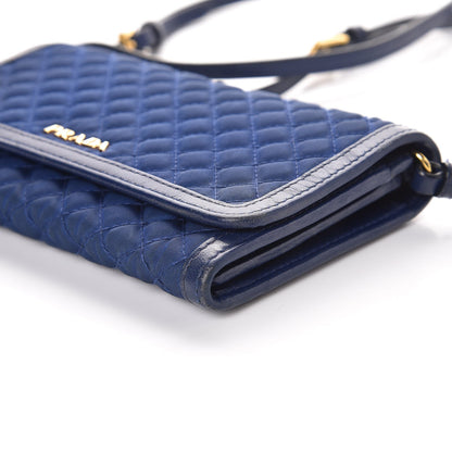 Prada Tessuto Quilted Mini Crossbody Wallet Bleuette 11 of 12