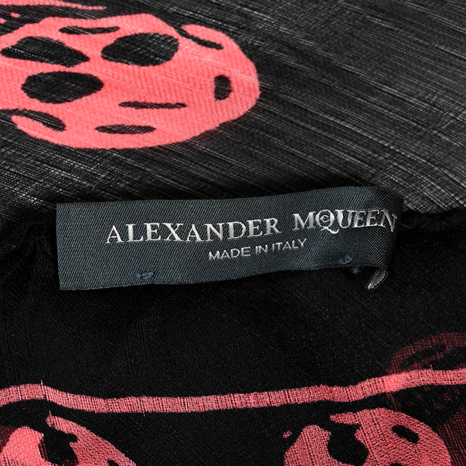 Alexander McQueen Silk Skull Scarf Black Pink 4 of 4