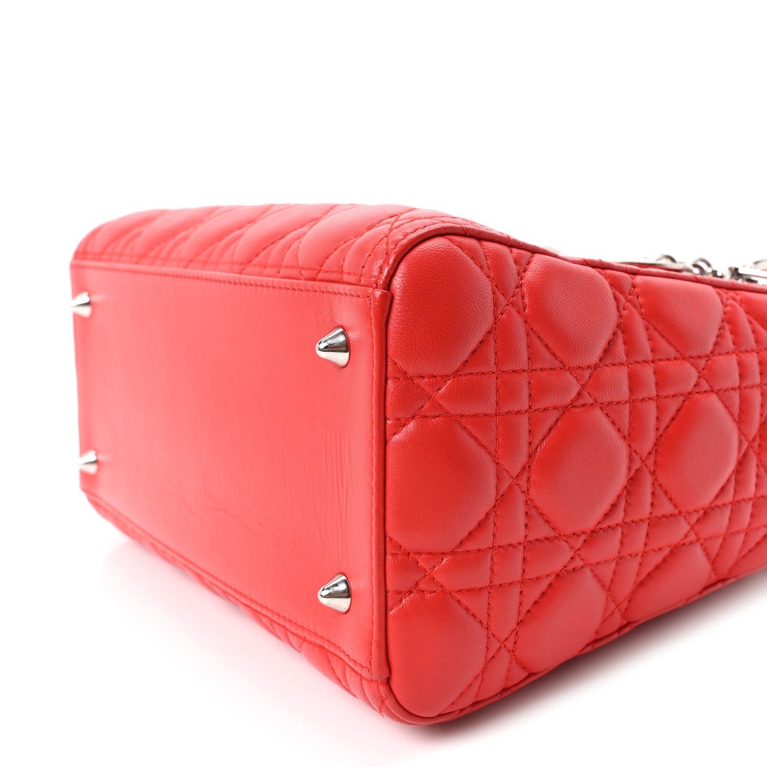 Christian Dior Lambskin Cannage Medium Lady Dior Red 10 of 10