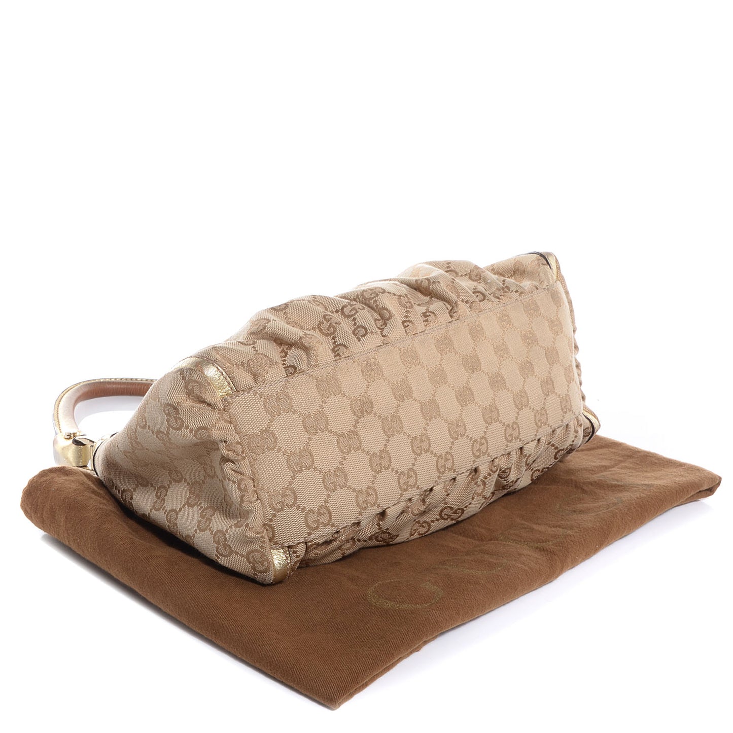 Monogram Medium D Gold Hobo Metallic Gold