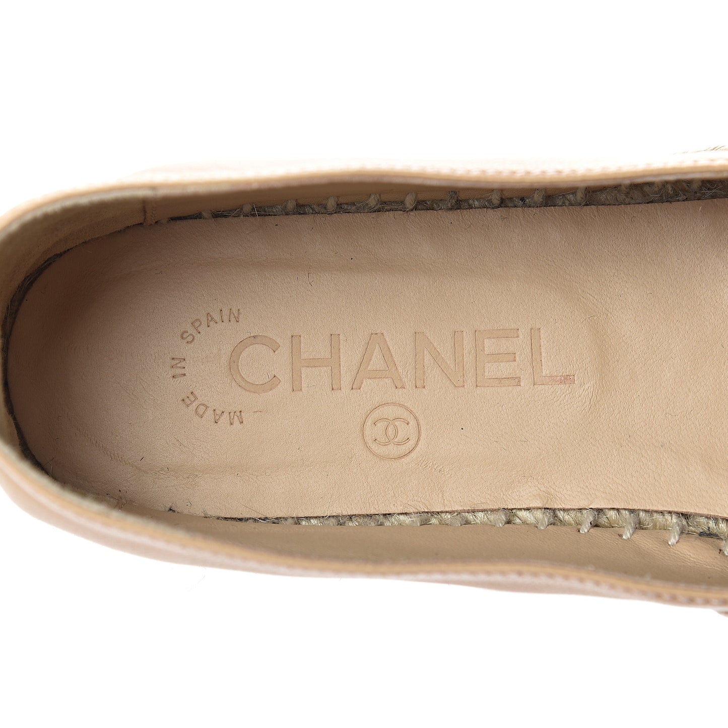 Lambskin CC Espadrilles 39 Beige Black