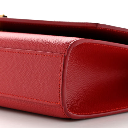 Saint Laurent Grain De Poudre Medium Monogram Kate Satchel Red 9 of 18