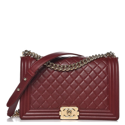 Chanel Lambskin Quilted New Medium Boy Flap Dark Red 1 of 13