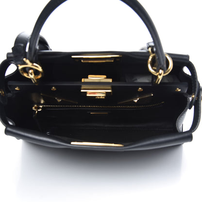 Fendi Vitello Seta Monster Eyes Medium Peekaboo Iconic Satchel Black 5 of 10