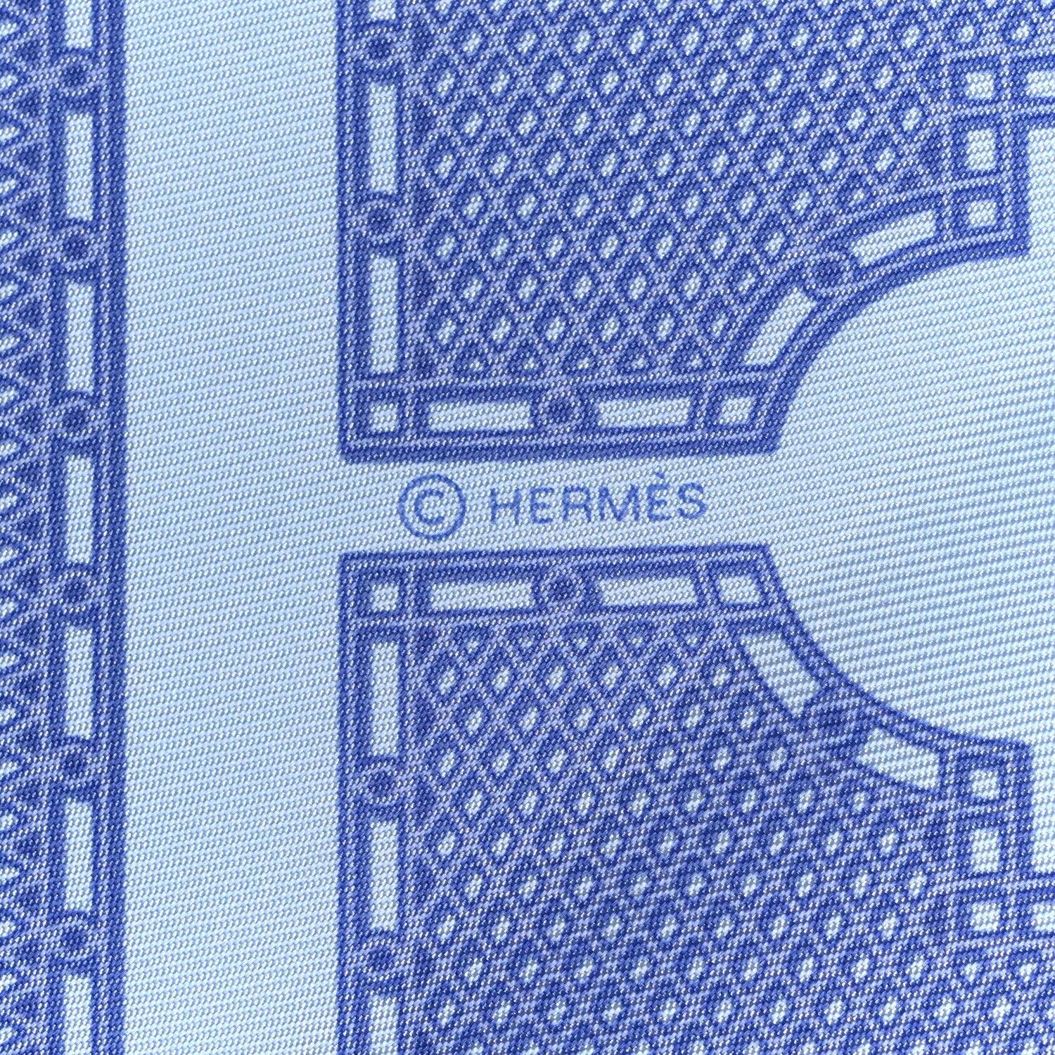 Hermes Silk Gavroche Sellier Pocket Square Scarf Bleu Ciel Lavande 4 of 4