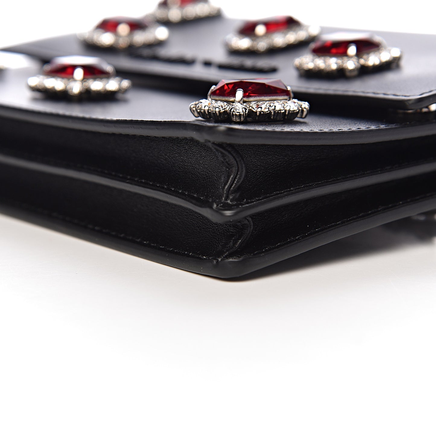 City Calfskin Crystal Embellished Mini Shoulder Bag Black