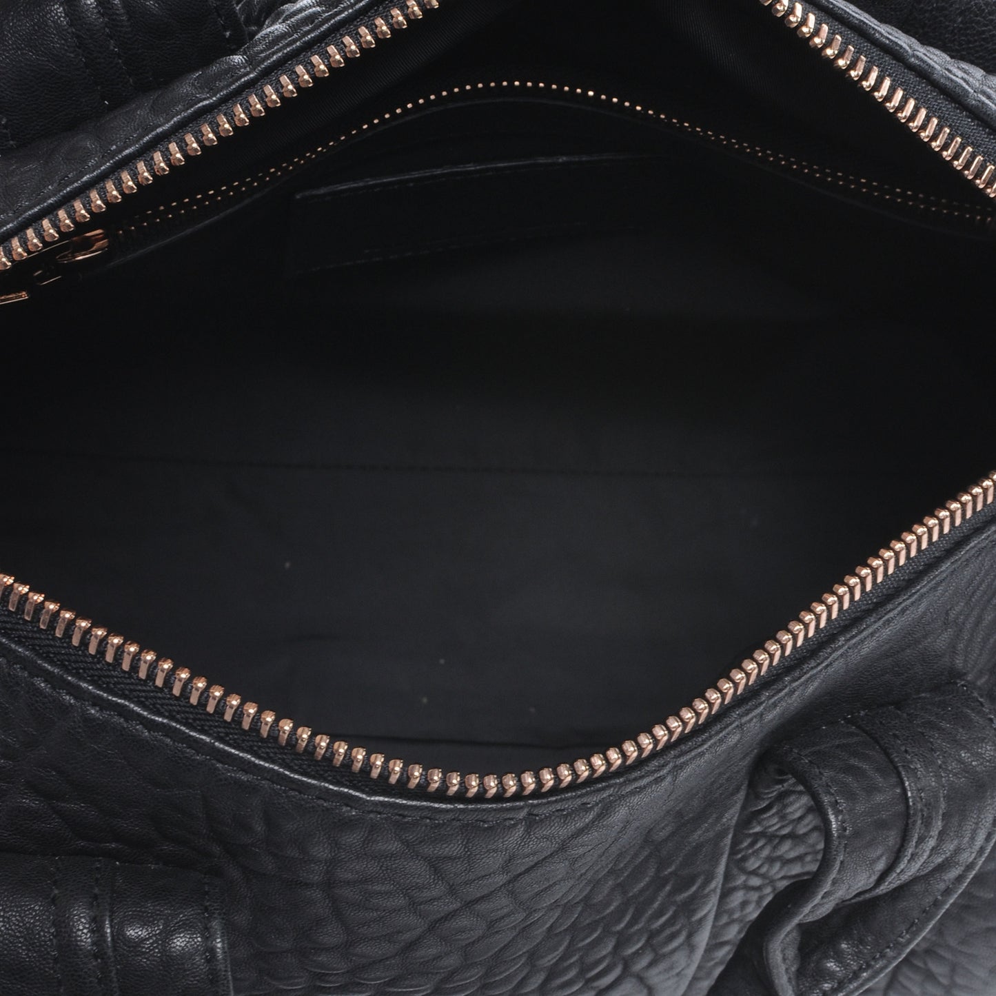 Leather Rocco w Rose Gold Hardware Black