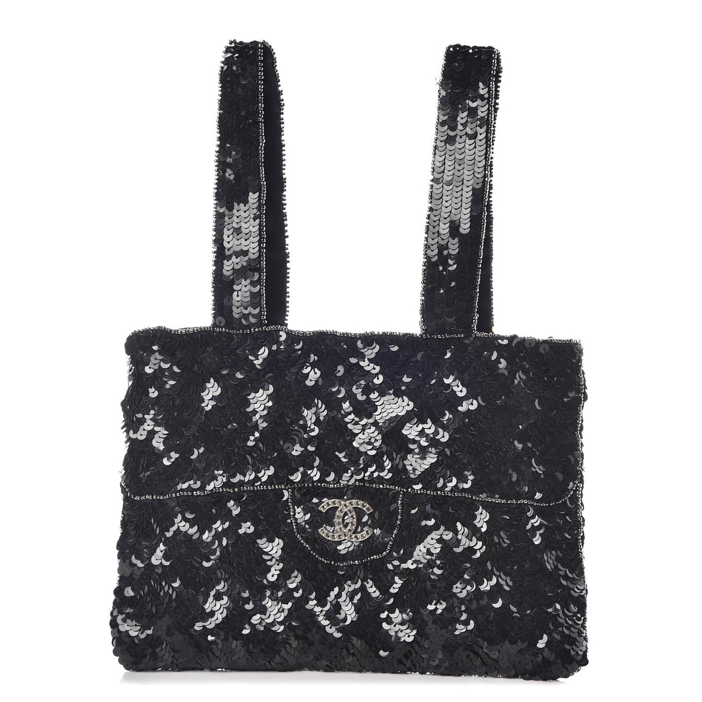 Sequin CC Evening Bag Black