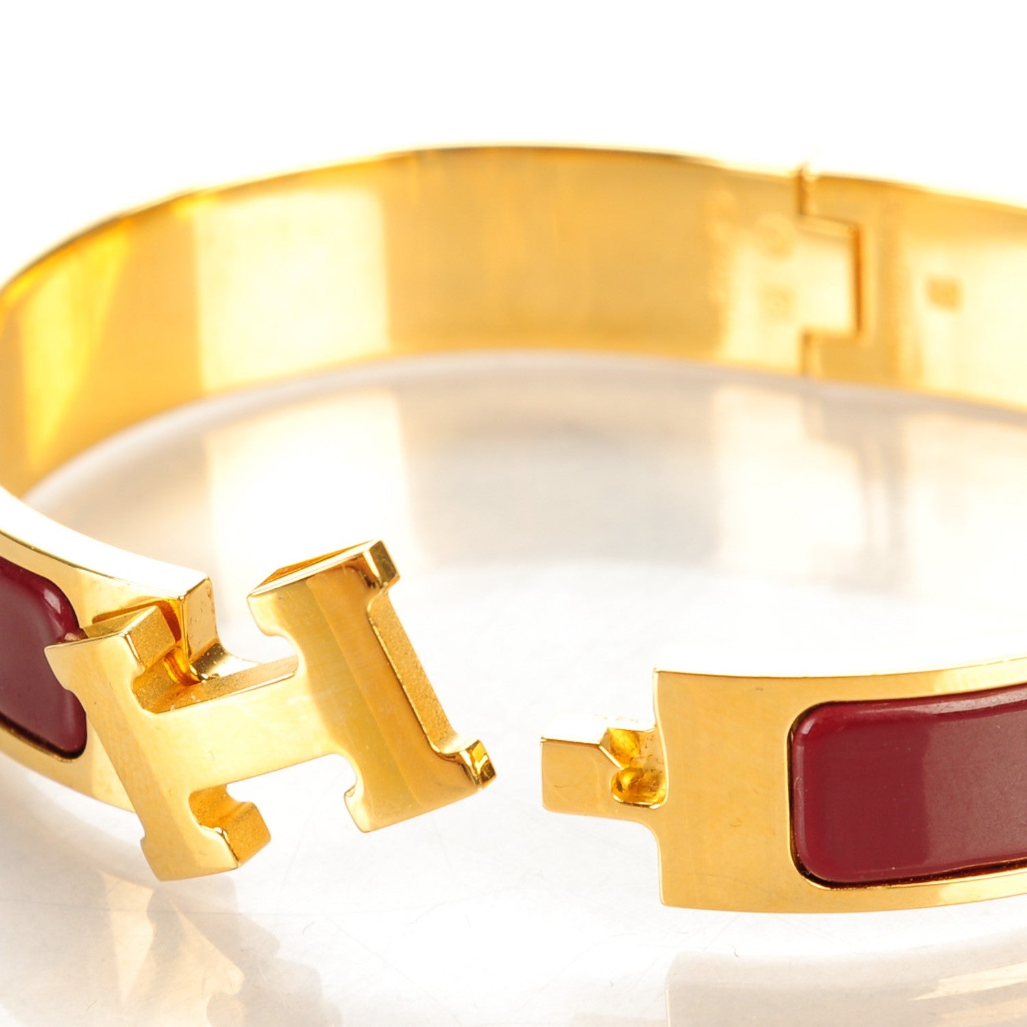 Hermes Enamel Narrow Clic Clac H Bracelet GM Bourgogne 4 of 6