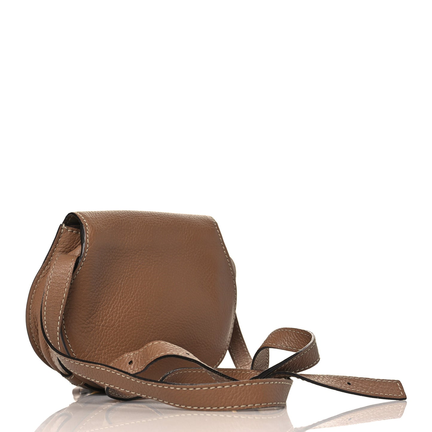 Calfskin Mini Marcie Round Crossbody Bag Nut