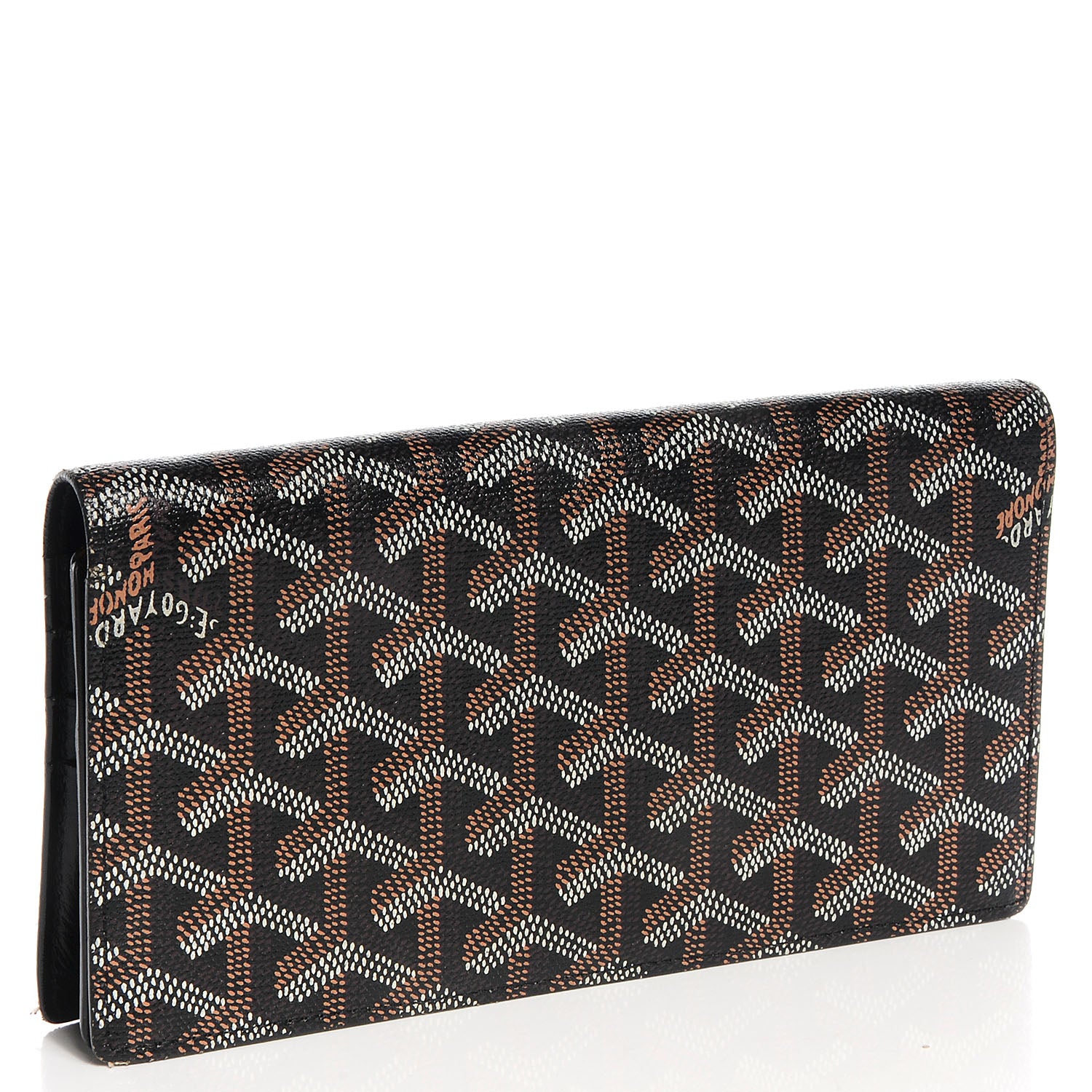 Goyard Coated Canvas Chevron Long Bi-Fold Wallet Black 3 of 9