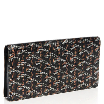 Goyard Coated Canvas Chevron Long Bi-Fold Wallet Black 3 of 9