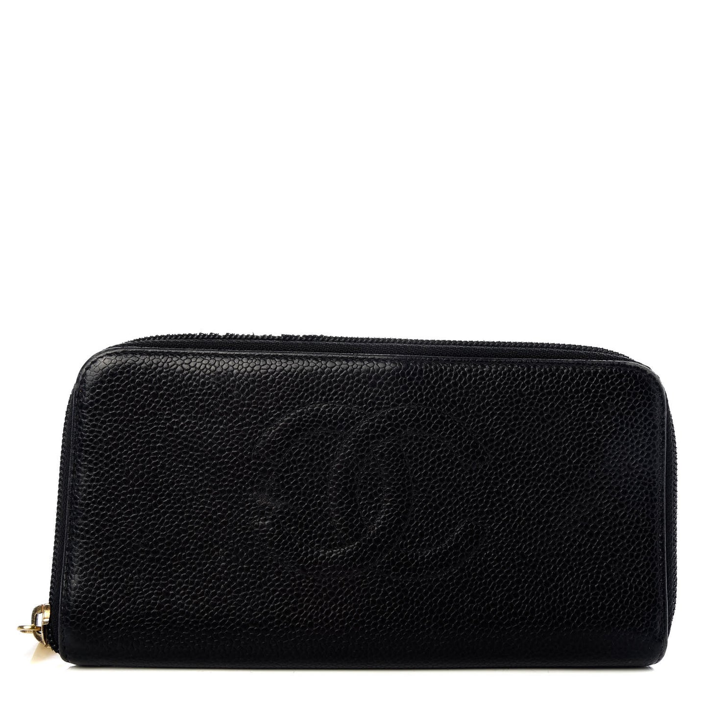 Caviar Large Timeless CC Zip Around Wallet Black