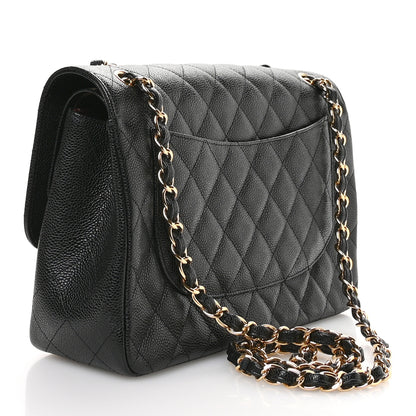 Chanel Caviar Quilted Jumbo Double Flap Black 3 of 12