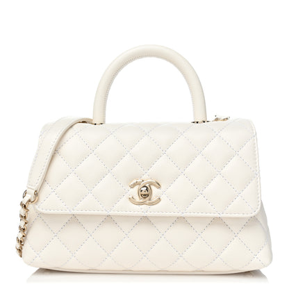 Chanel Caviar Quilted Mini Coco Handle Flap White 1 of 9