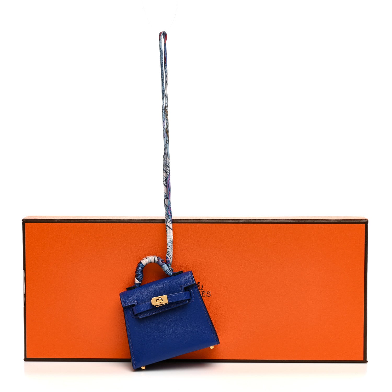 Hermes Tadelakt Mini Kelly Twilly Bag Charm Bleu Electrique 5 of 5