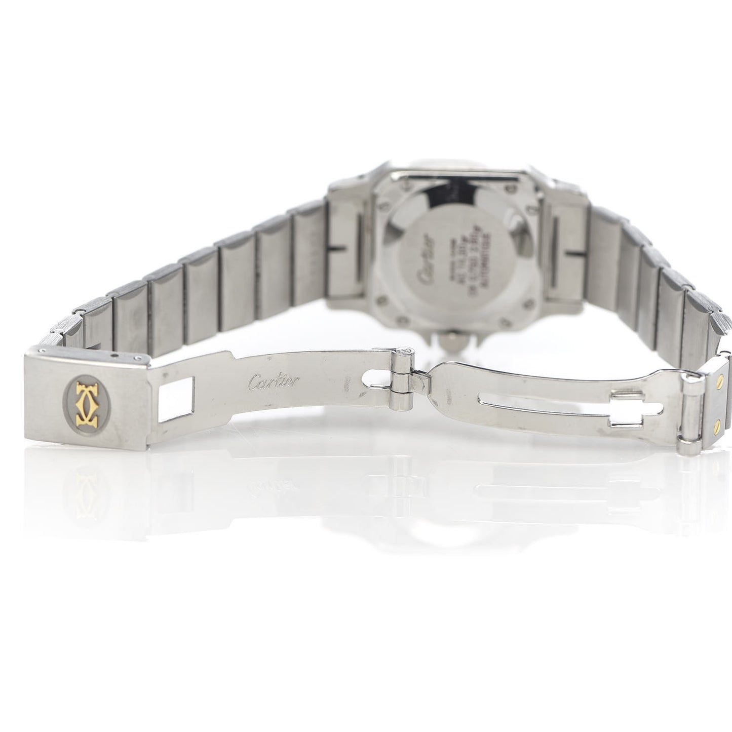 Stainless Steel 18K Yellow Gold 24mm Santos De Cartier Galbee Automatic Watch