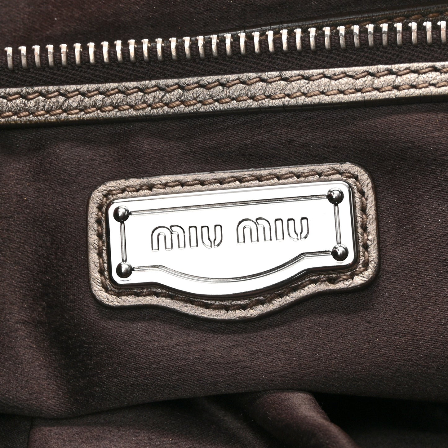 Metallic Nappa Woven Hobo Bronze