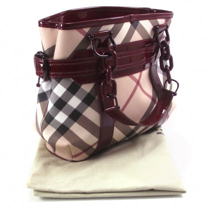 Burberry Nova Check Large Chain Tote Berry 3 of 10