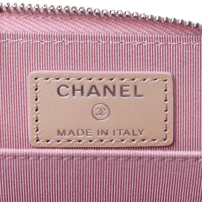 Chanel Iridescent Calfskin Quilted Zip Coin Purse Wallet Pink 6 of 8