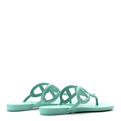 Hermes Rubber Womens Egerie Sandals 36 Vert Embrun 4 of 8