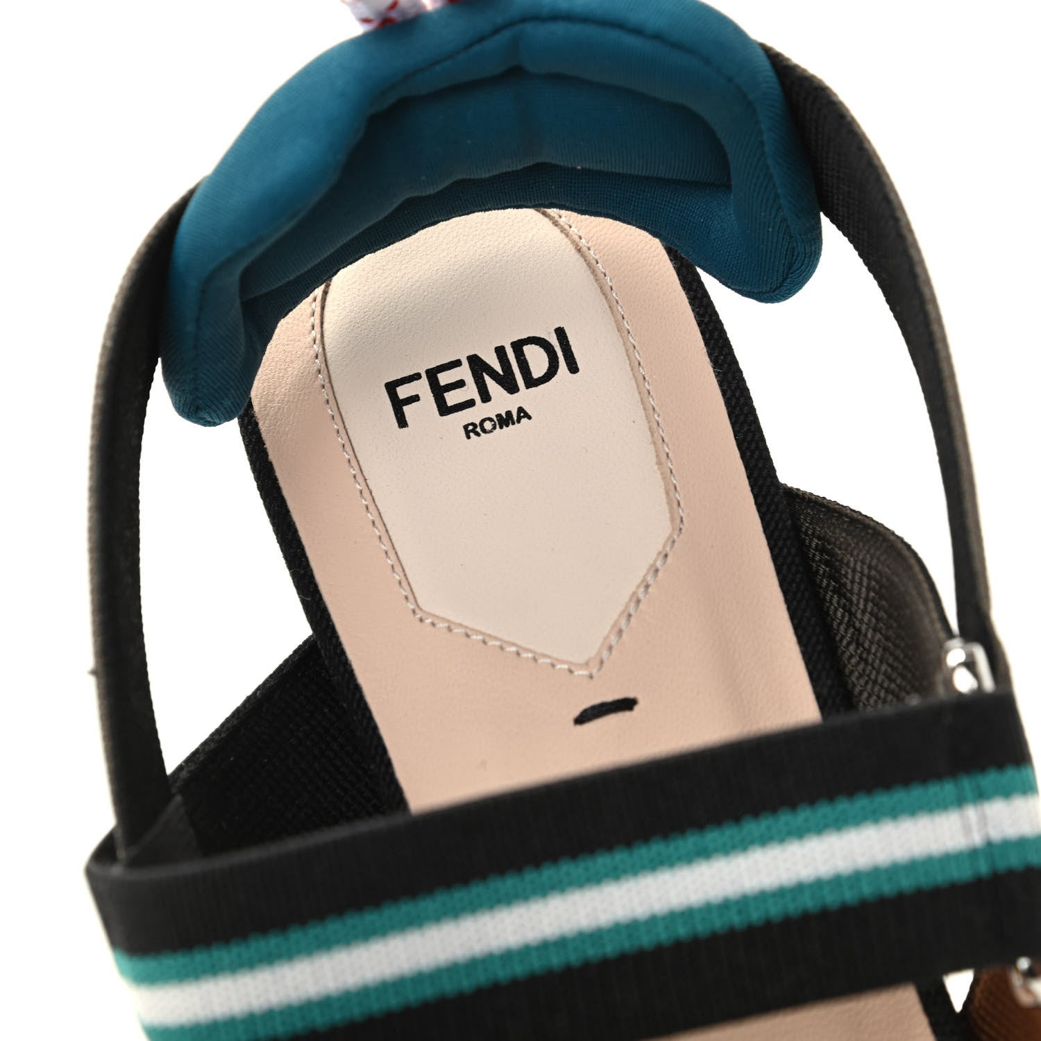 Fendi Technical Mesh Colibri Slingback Ballerina Flats 38.5 Green Multicolor 8 of 10