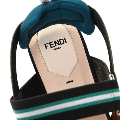 Fendi Technical Mesh Colibri Slingback Ballerina Flats 38.5 Green Multicolor 8 of 10