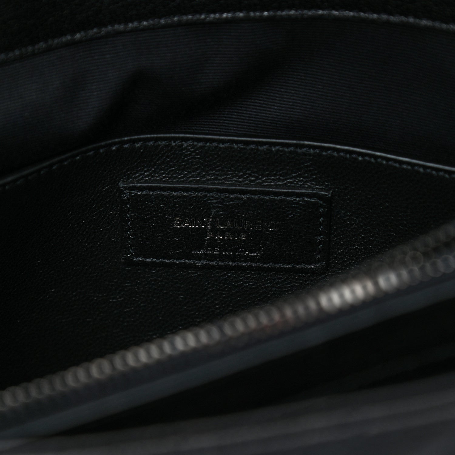 Saint Laurent Sheepskin Matelasse Chevron Monogram Large College Satchel Black 8 of 8