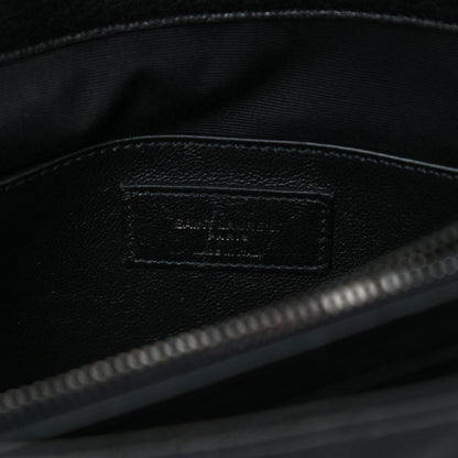 Saint Laurent Sheepskin Matelasse Chevron Monogram Large College Satchel Black 8 of 8
