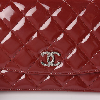 Chanel Patent Quilted Brilliant Wallet On Chain WOC Red 9 of 10