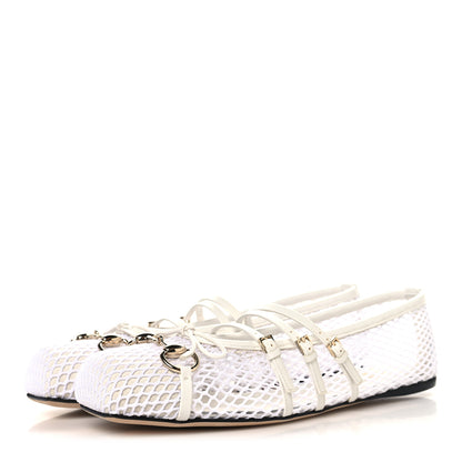 Gucci Video Net Nappa Horsebit Ballerina Flats 39 Great White 4 of 10