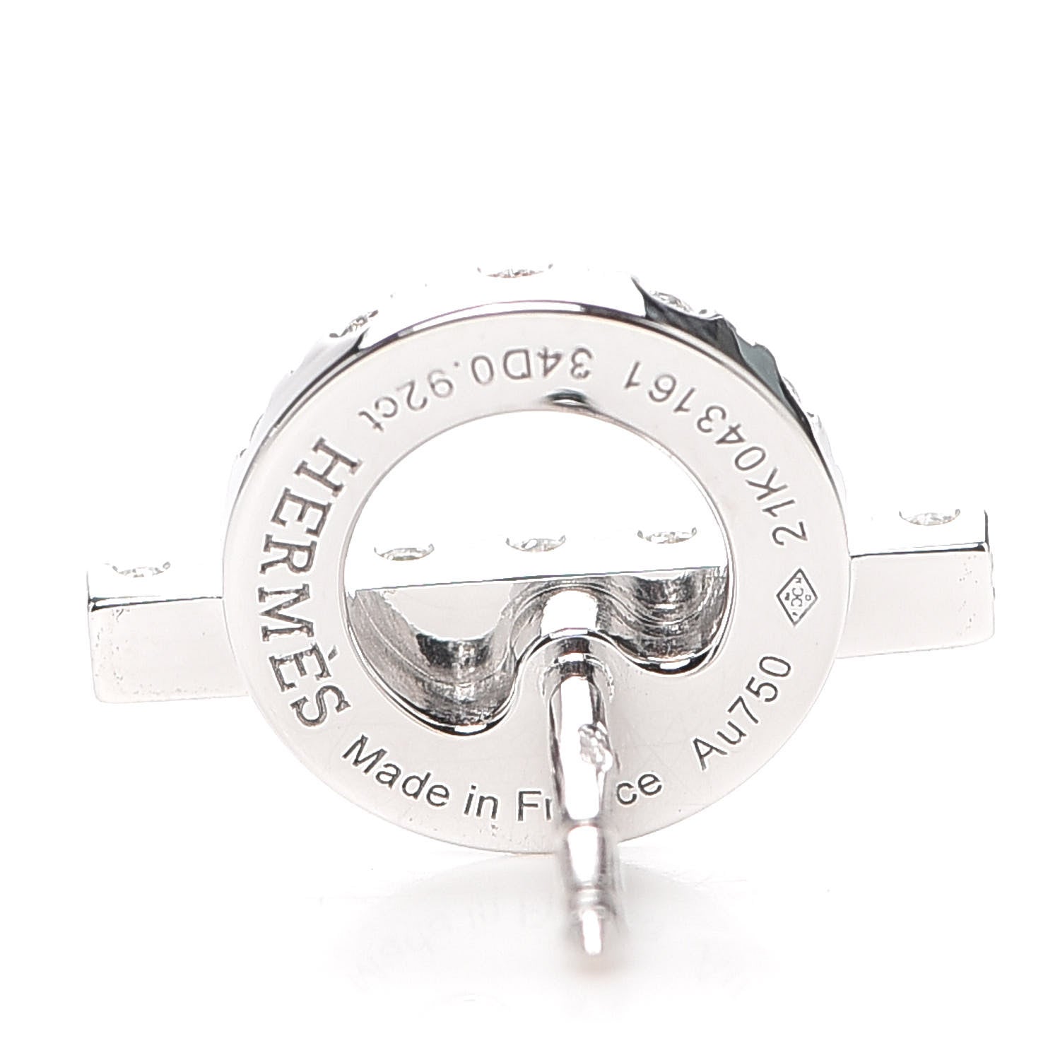 Hermes 18K White Gold Diamond Finesse Earrings 4 of 5