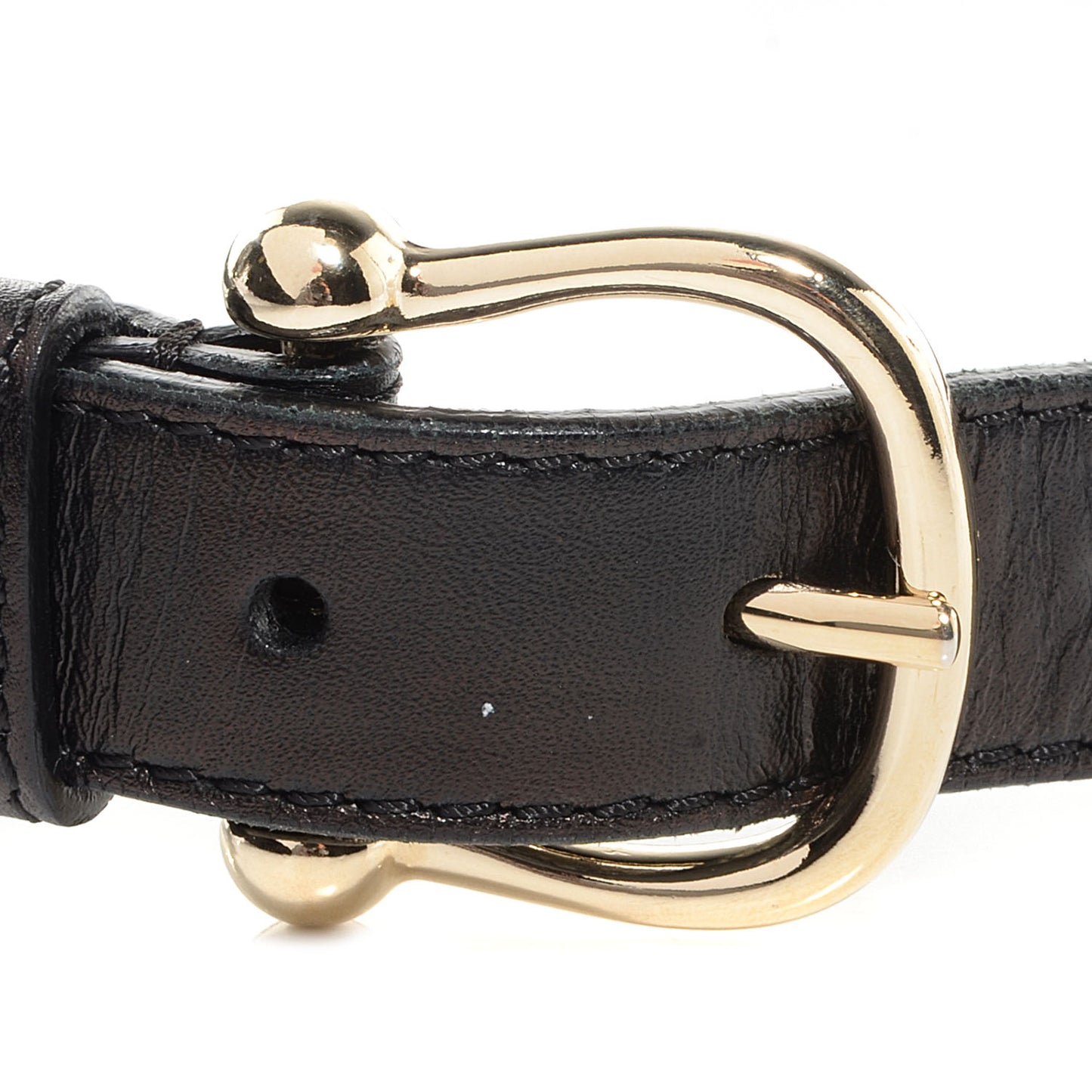 Leather Belt Black Gold 80 32