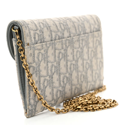 Christian Dior Oblique Saddle Chain Long Wallet Grey 4 of 14