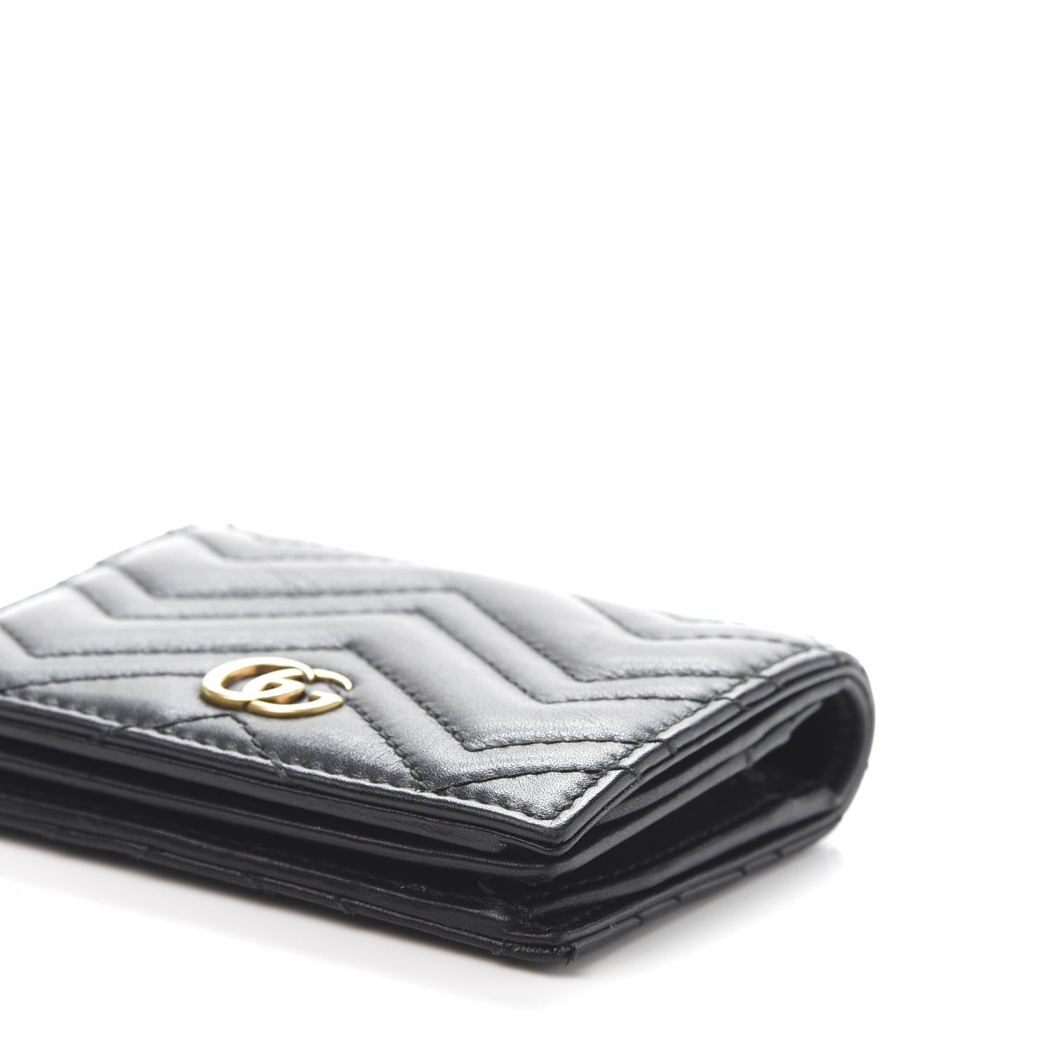 Gucci Calfskin Matelasse GG Marmont Card Case Wallet Black 9 of 9